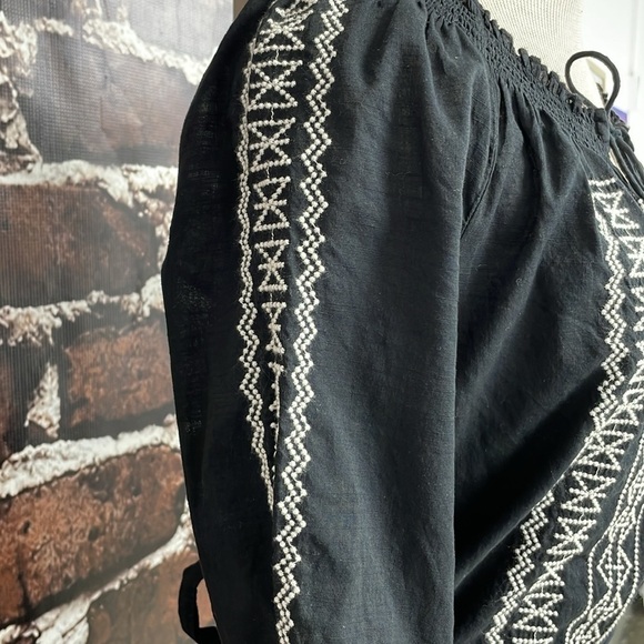 Caslon Dress Womens X Small Black Cream Embroidered NWT Sheath Bohemian - Picture 10 of 17